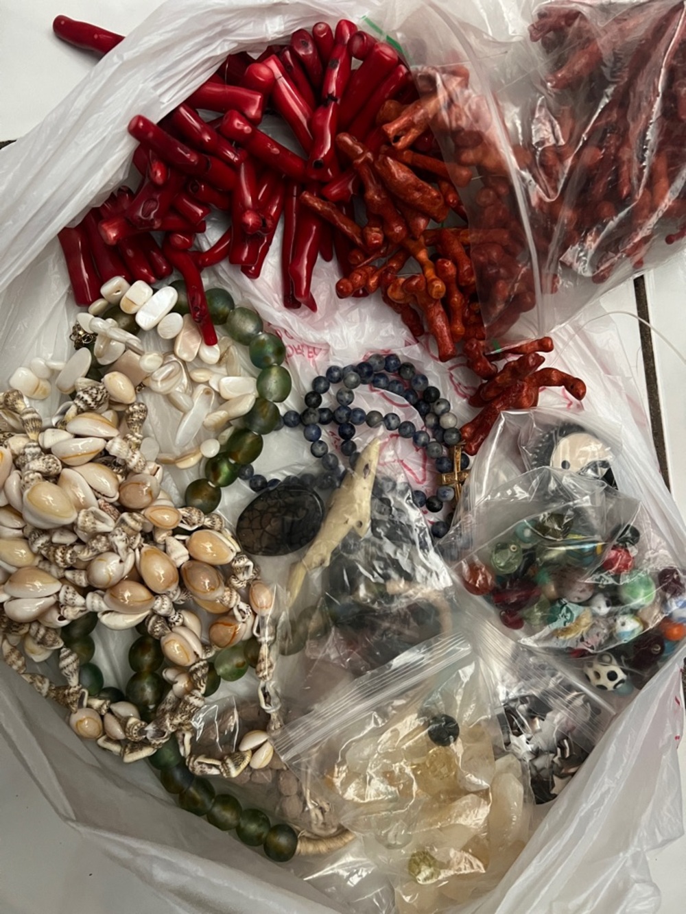 Miscellaneous craft lot with lots of coral!